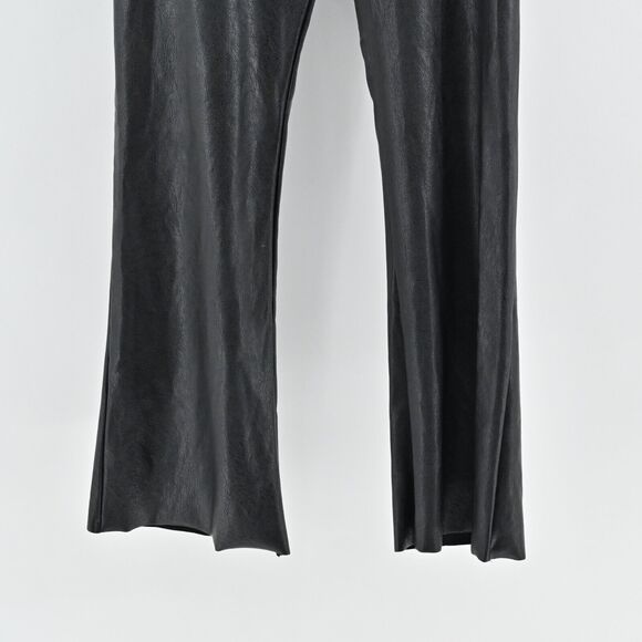 COMMANDO Pants Womens Size M Solid Black Faux‎ Leather Cropped Flare Pull On NEW - Picture 3 of 12
